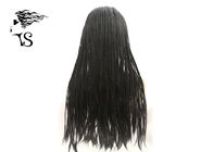 Large Density Silky Synthetic Sensational Box Braids Lace Wig Black Quite Long