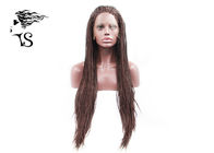 Long Brown Synthetic African American Braided Wigs , Sensational Box Braid Wig