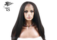 Brazilian Virgin Remy Italian Yaki Lace Front Wig Real Human Hair Natural Color
